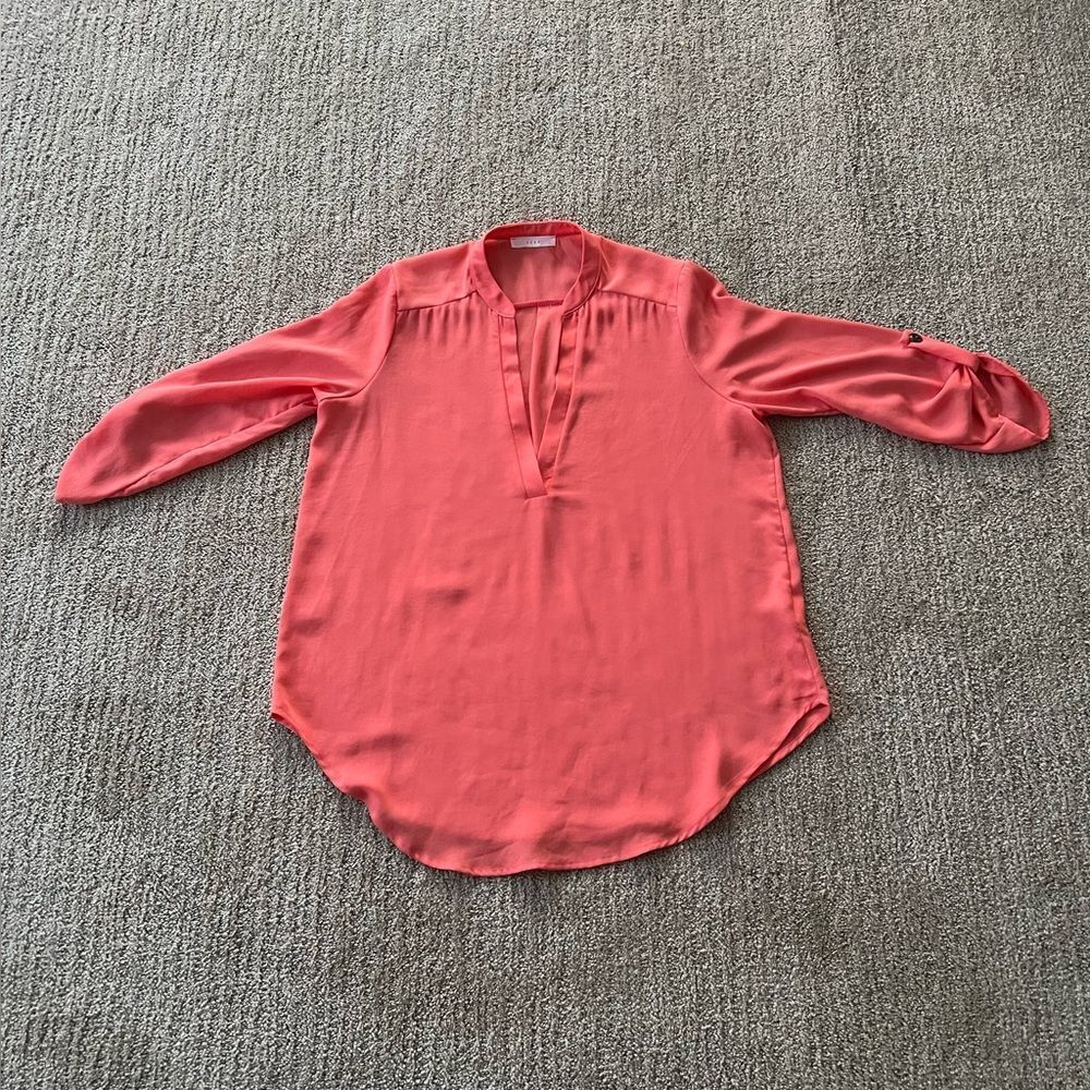 Lush Salmon 3/4 Sleeve Blouse